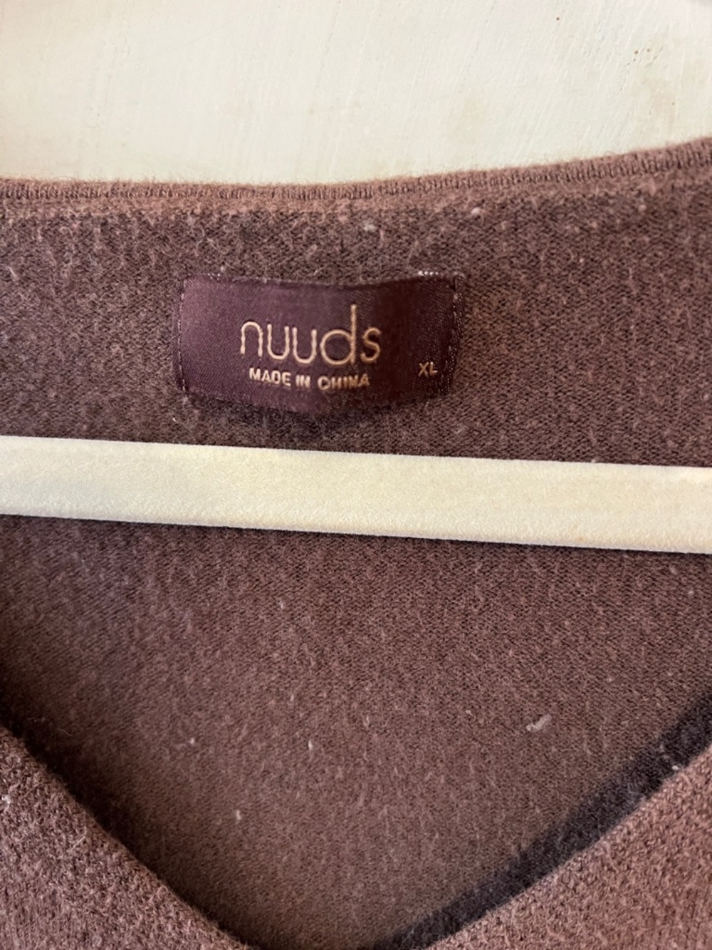 Nuuds Brown V-Neck Sweater XL Oversized Soft Knit Casual - Picture 3 of 14